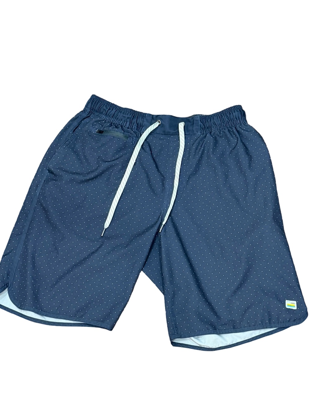 ✨ Vuori V Cycled Performance 4-Way Stretch Shorts Navy‎ Grey Polka Dot Size M